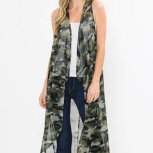 Load image into Gallery viewer, CAMO MESH SLEEVELESS LONG VEST