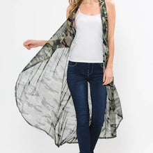 Load image into Gallery viewer, CAMO MESH SLEEVELESS LONG VEST