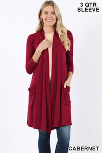OPEN CARDIGAN WITH SLOUCHY POCKETS