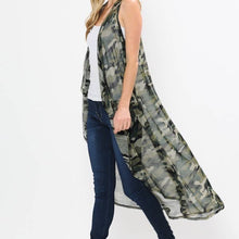Load image into Gallery viewer, CAMO MESH SLEEVELESS LONG VEST