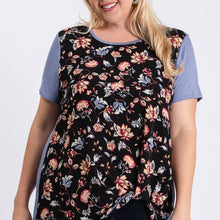 Load image into Gallery viewer, Plus Size FLOWER PRINT TWISTED HEM TOP