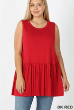 Load image into Gallery viewer, RUFFLE BOTTOM SLEEVELESS TOP