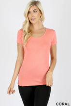 Load image into Gallery viewer, THIN BINDING SCOOP NECK TEE