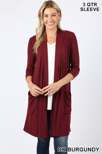 OPEN CARDIGAN WITH SLOUCHY POCKETS